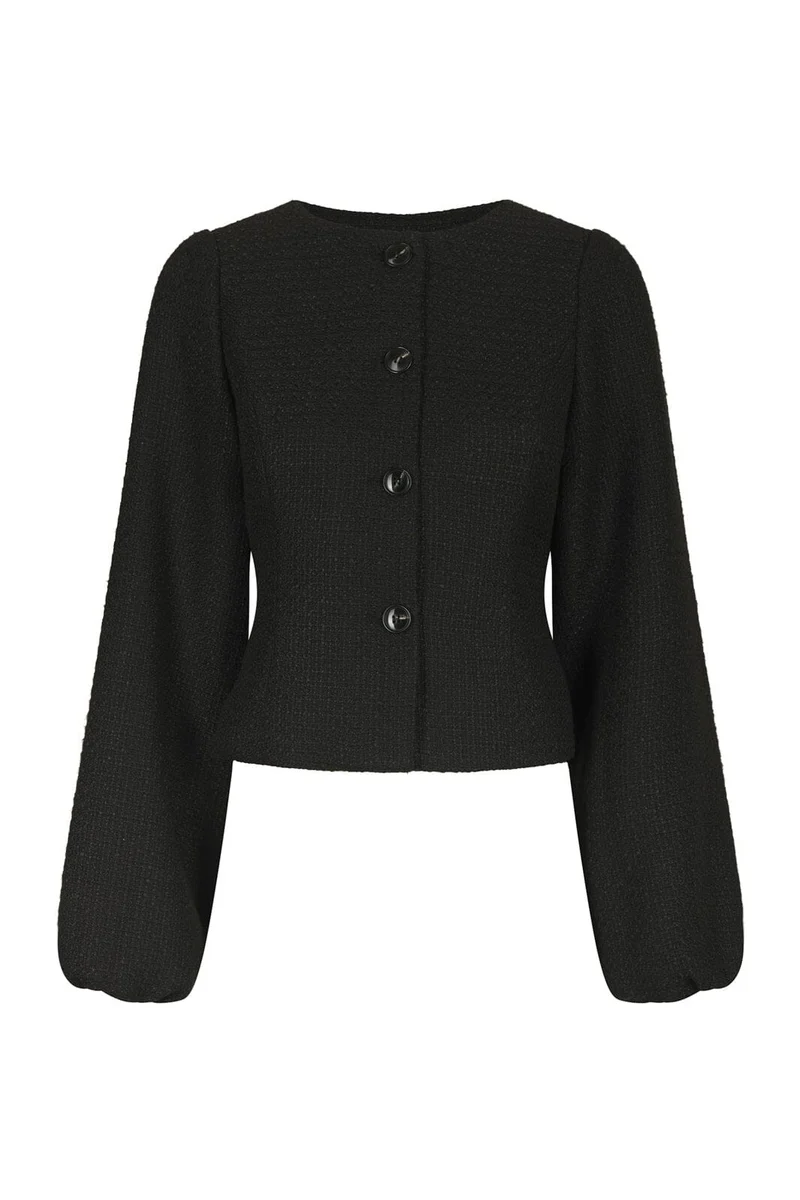 Neo Noir - Junette Boucle Jacket 170179 - 100 - Black
