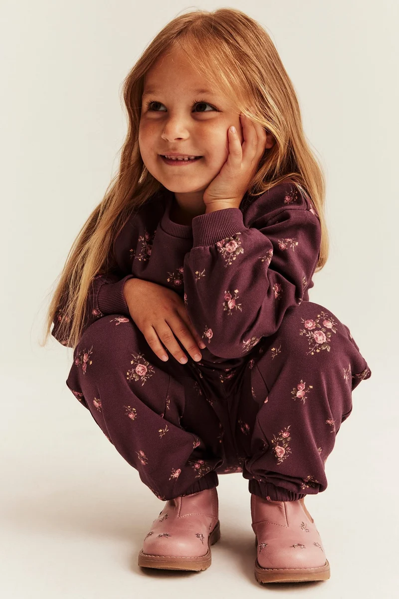 Baby & kids burgundy floral sweatshirt