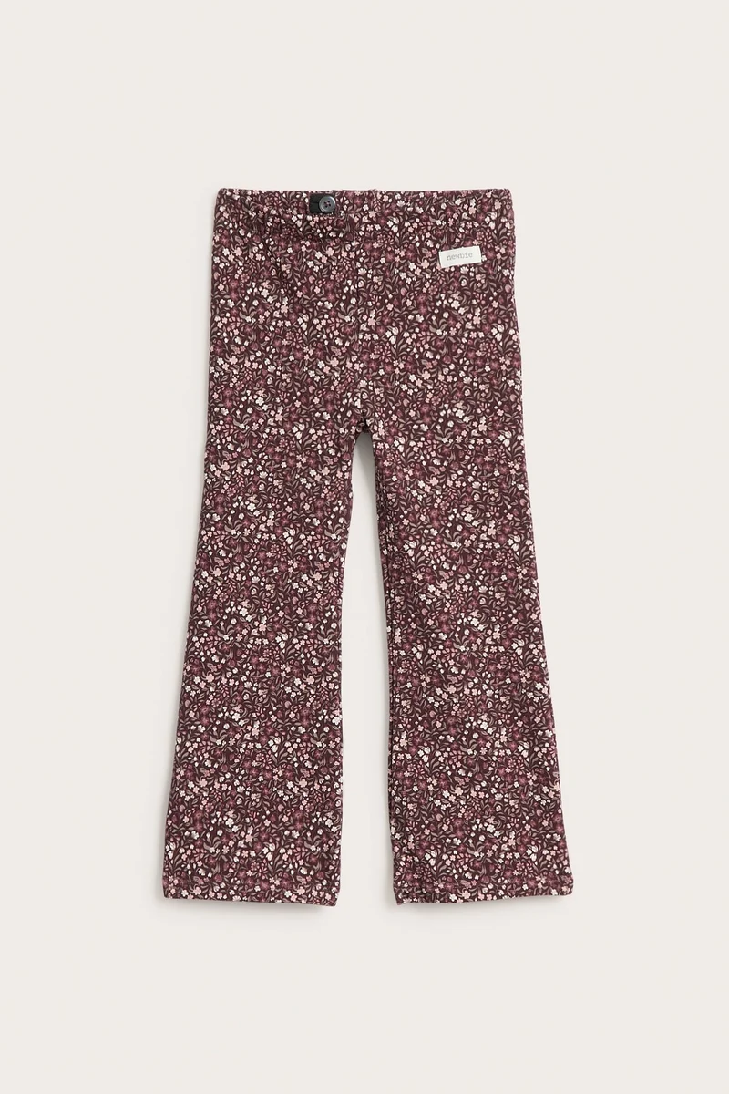 Kids burgundy ditsy floral trousers