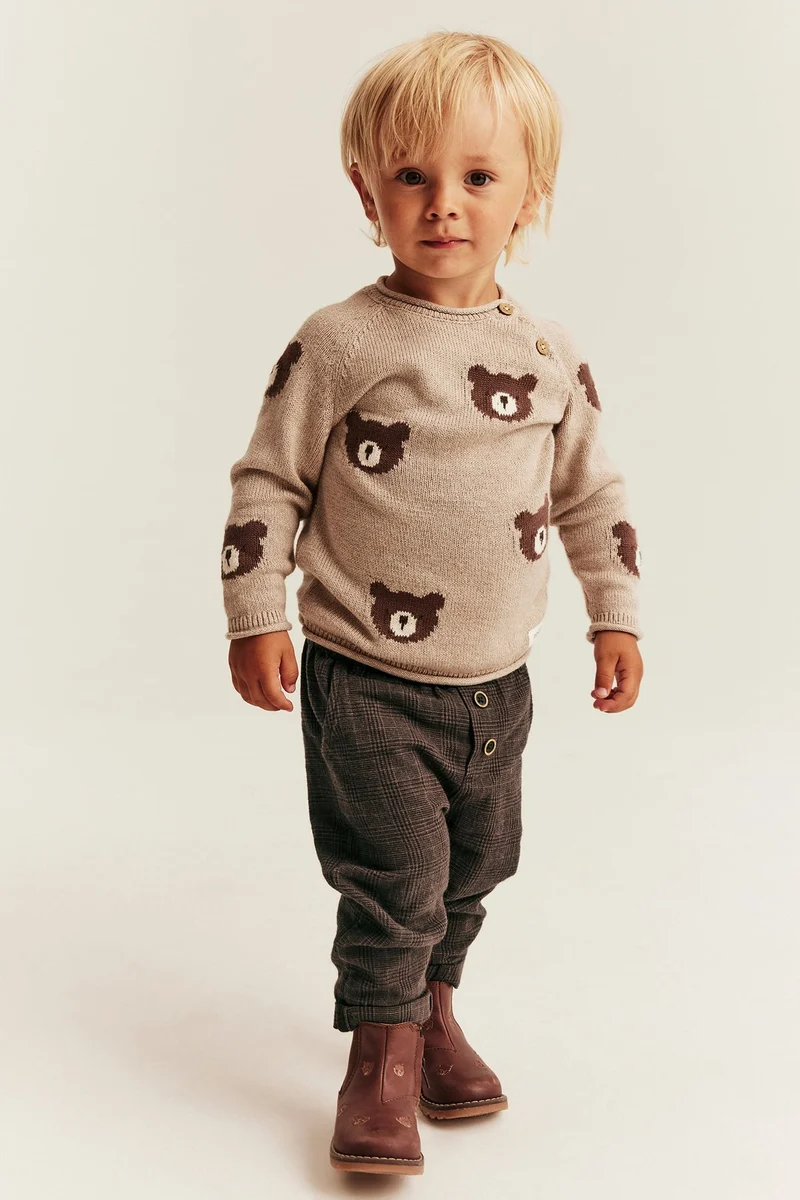 Baby brown woven trousers