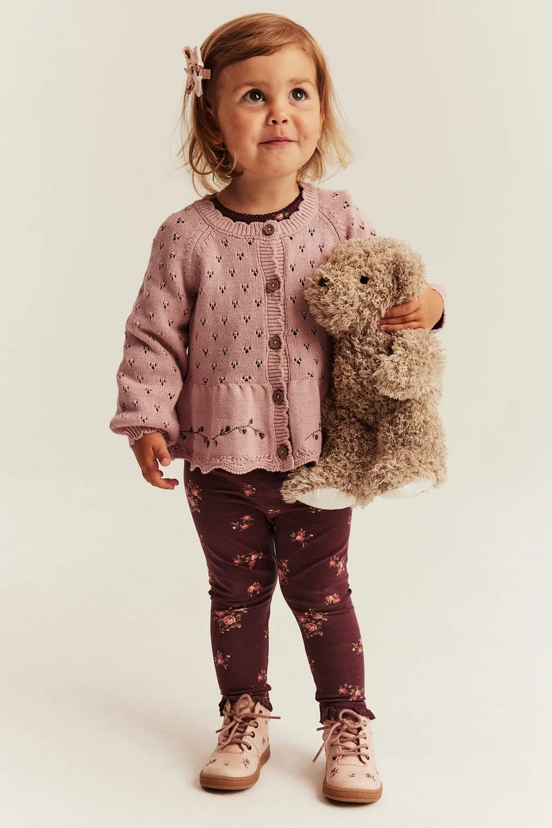 Baby knitted floral cardigan