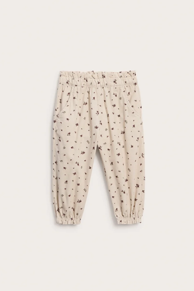 Baby floral corduroy trousers