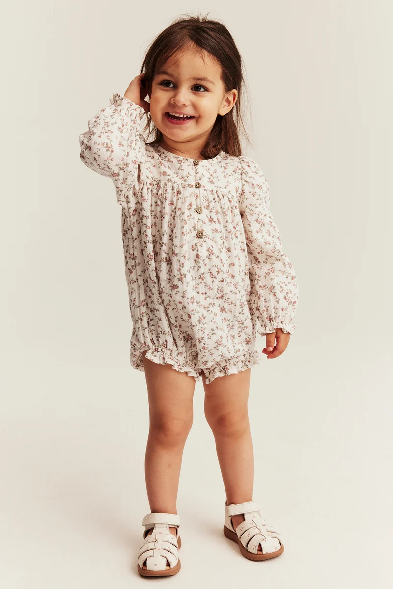 Baby floral muslin bodysuit