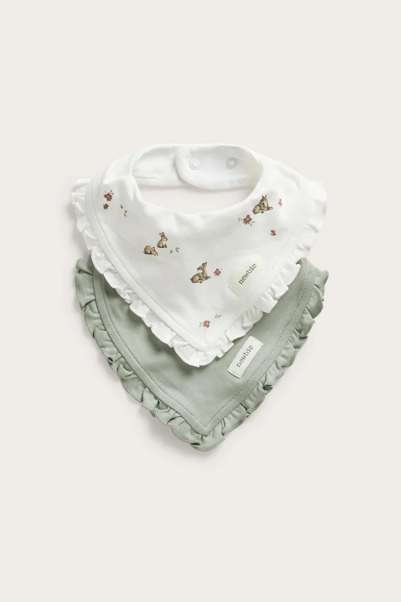 Baby bibs with frill (2-pack)
