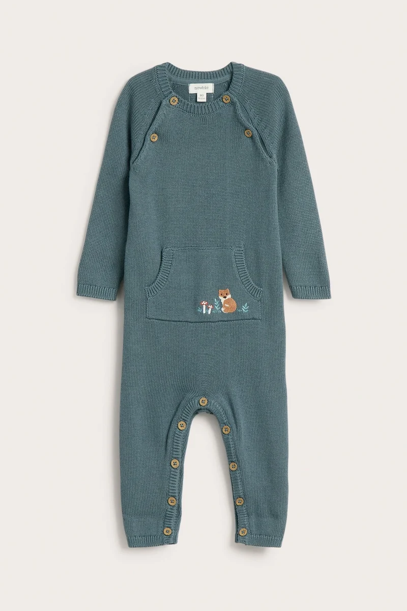 Baby knitted jumpsuit with embroidery