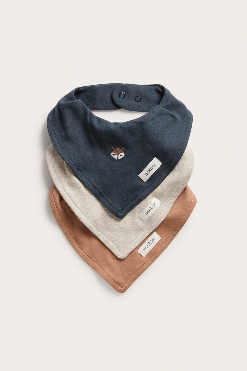 Baby fox motif bibs (3-pack)