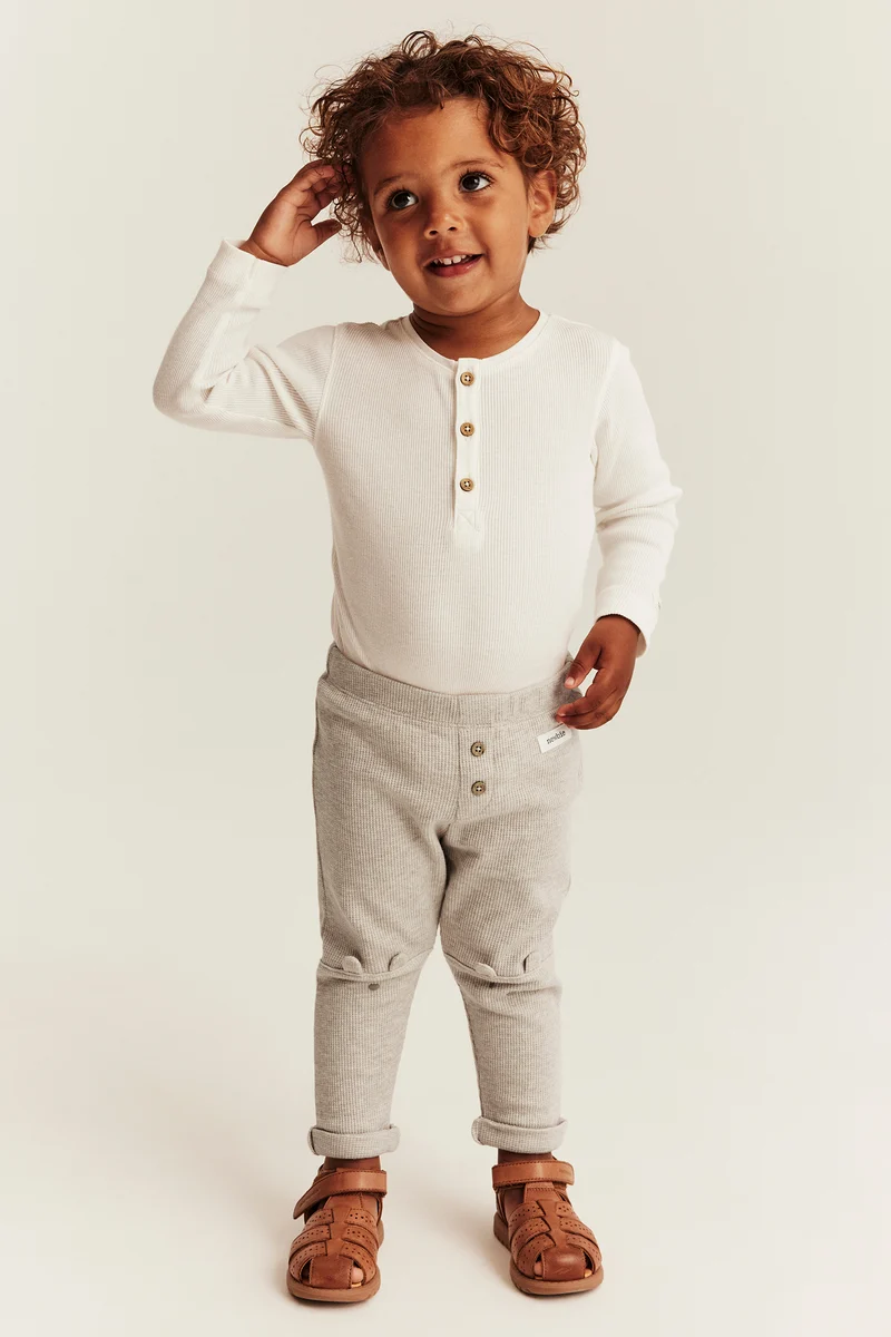 Baby beige waffle leggings