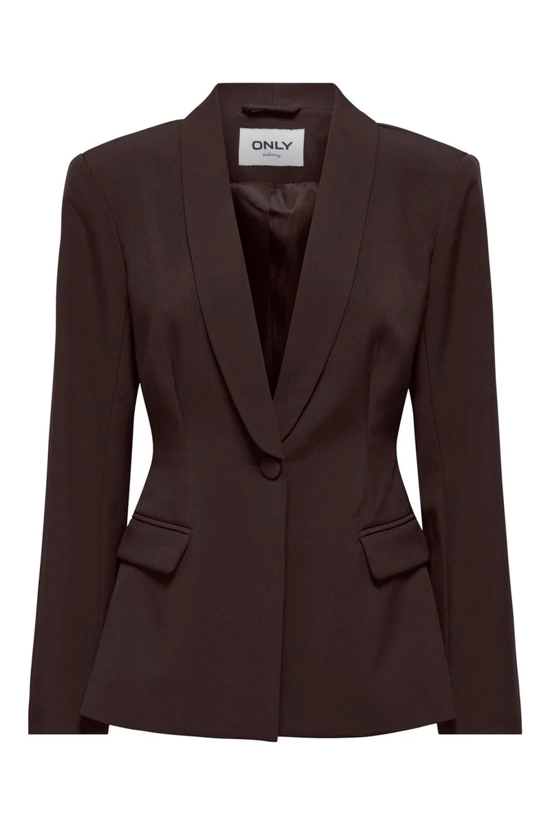 Only - Onlastrid L/S Sculpture Blazer Cc Tlr - 5100662 Chocolate Torte