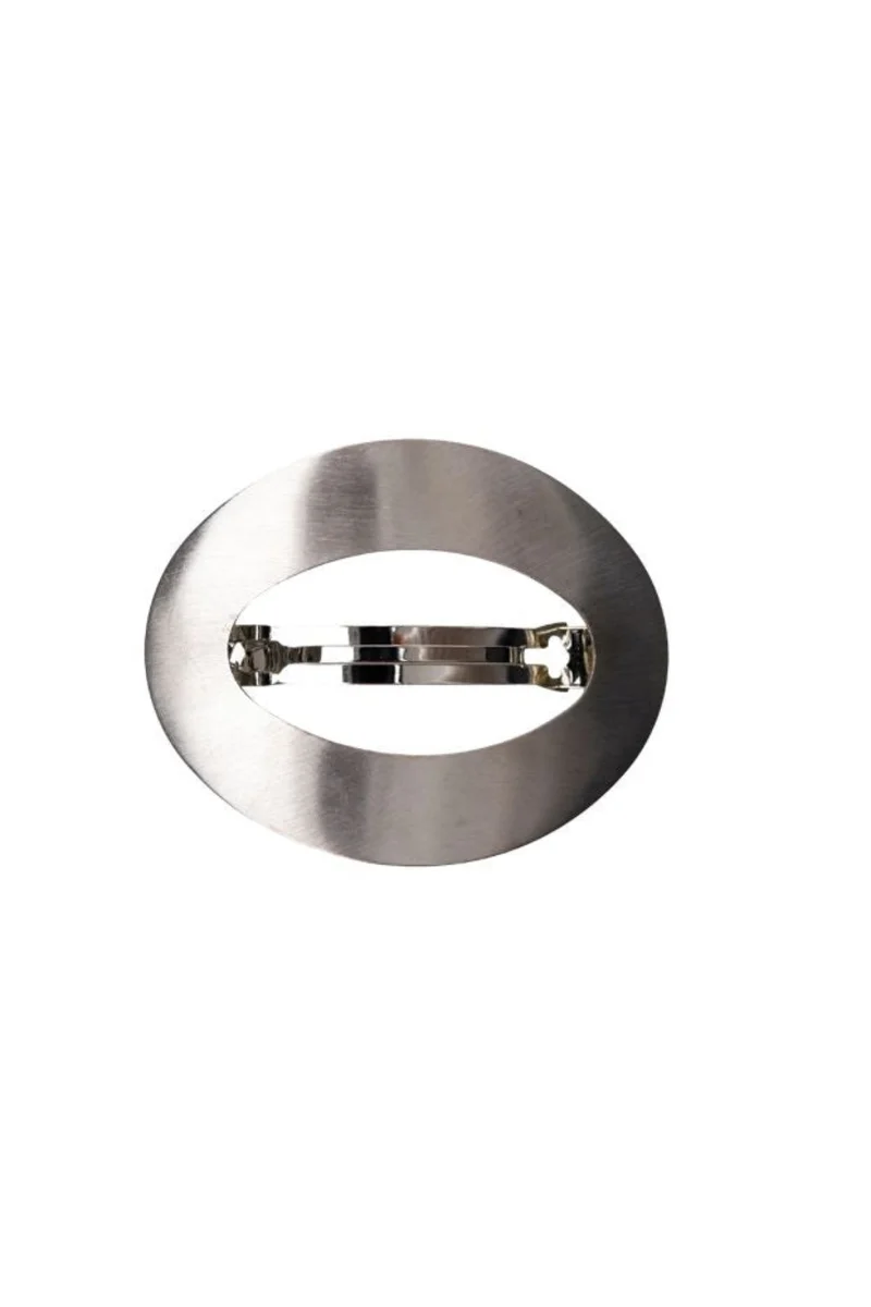 Black Colour - Bcflow Matt Big Hair Clip 6030 - Matt Silver Coloured