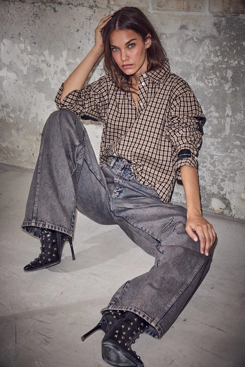 Haute L'Amitié - Maxi Logo Check Shirt HL10813 - Dessert