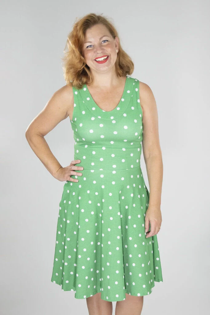Klänning Stina - Spotnik green