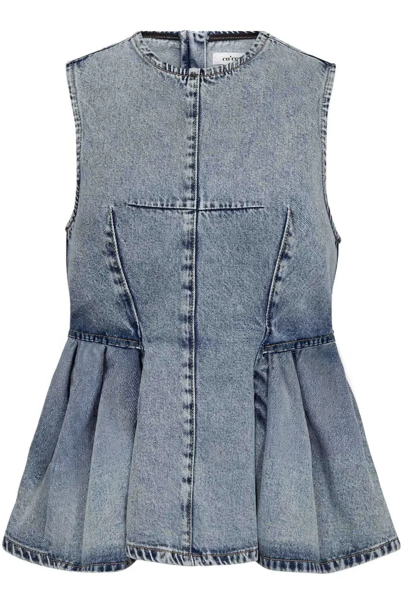 Co´Couture - Pancycc Denim Top 43008 - 114 - Fade Denim