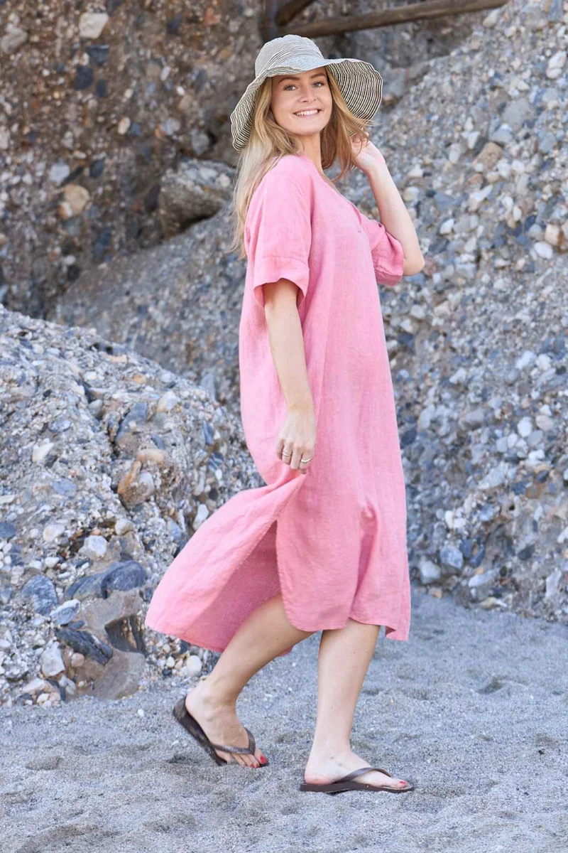Black Colour - Bcmelina Long Linen Dress 40412 - Candy Rose
