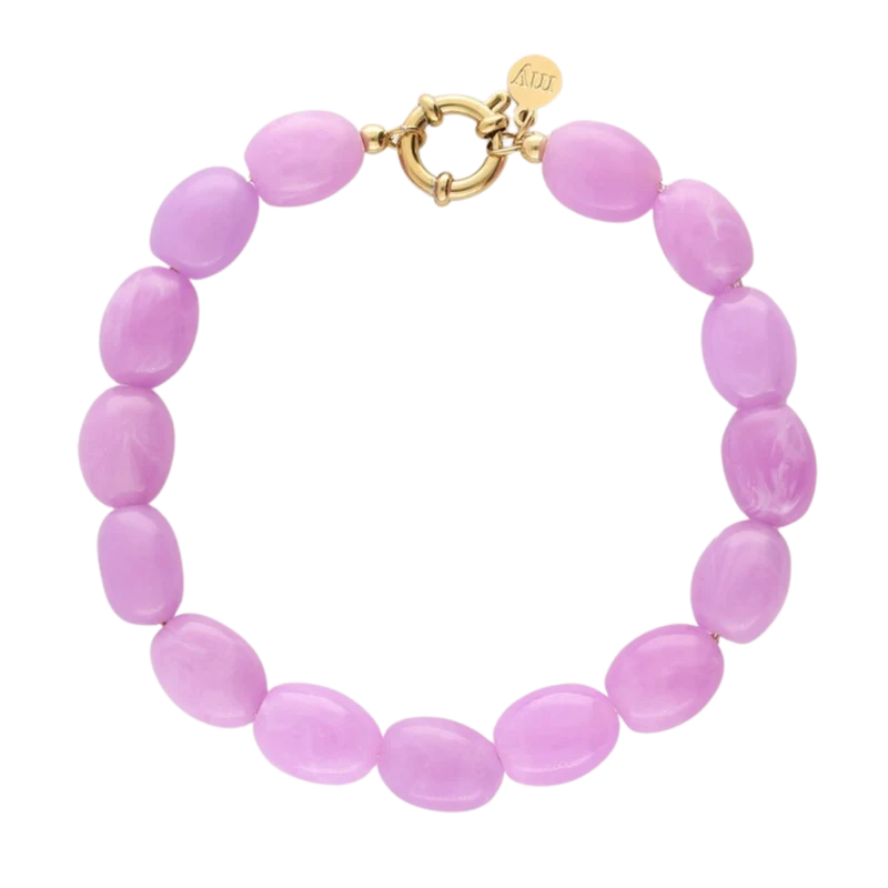 Bracelet Beads Lila - Gold
