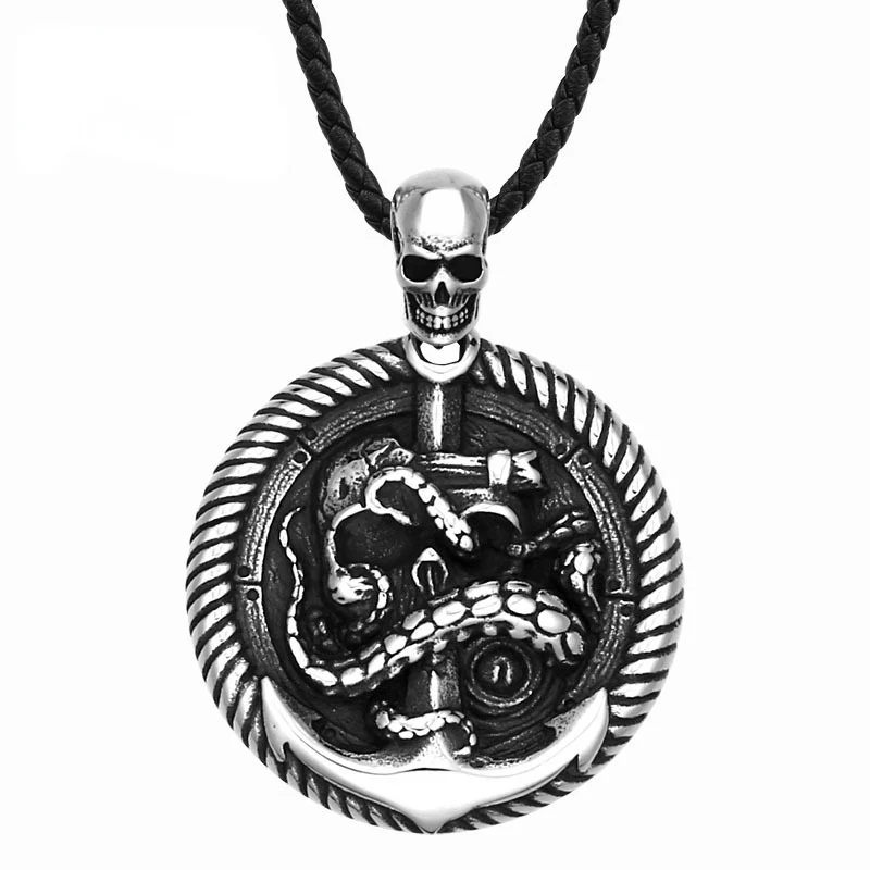 Punk Skull Anchor Halsband för män