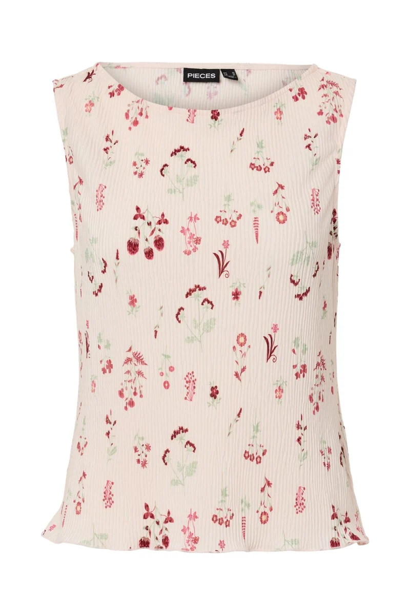 Pieces - Pcflora Sl Tank Top Msa - 4975240 Petal Pink Flowers