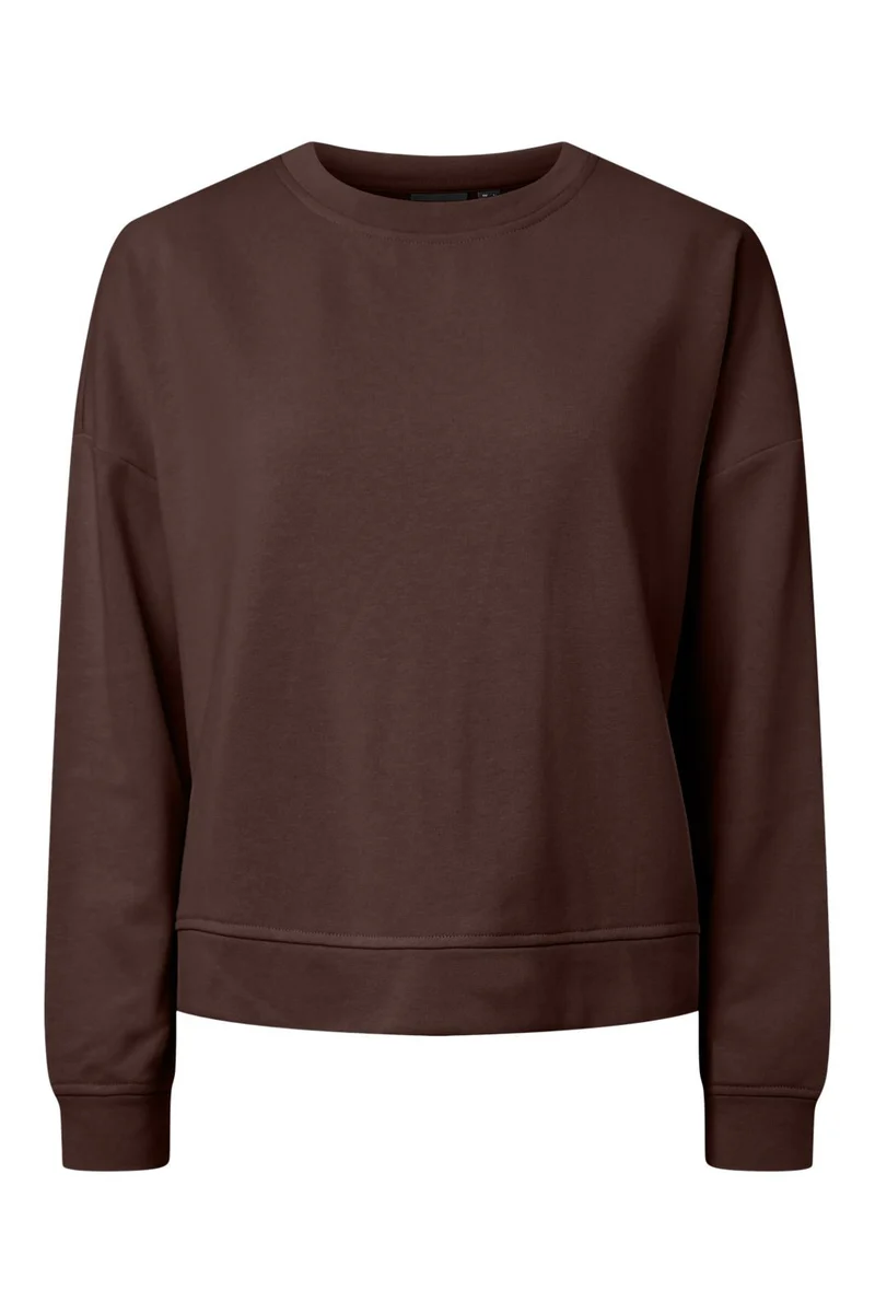 Pieces - Pcchilli Summer Ls Sweat Cp - 5105277 Chicory Coffee