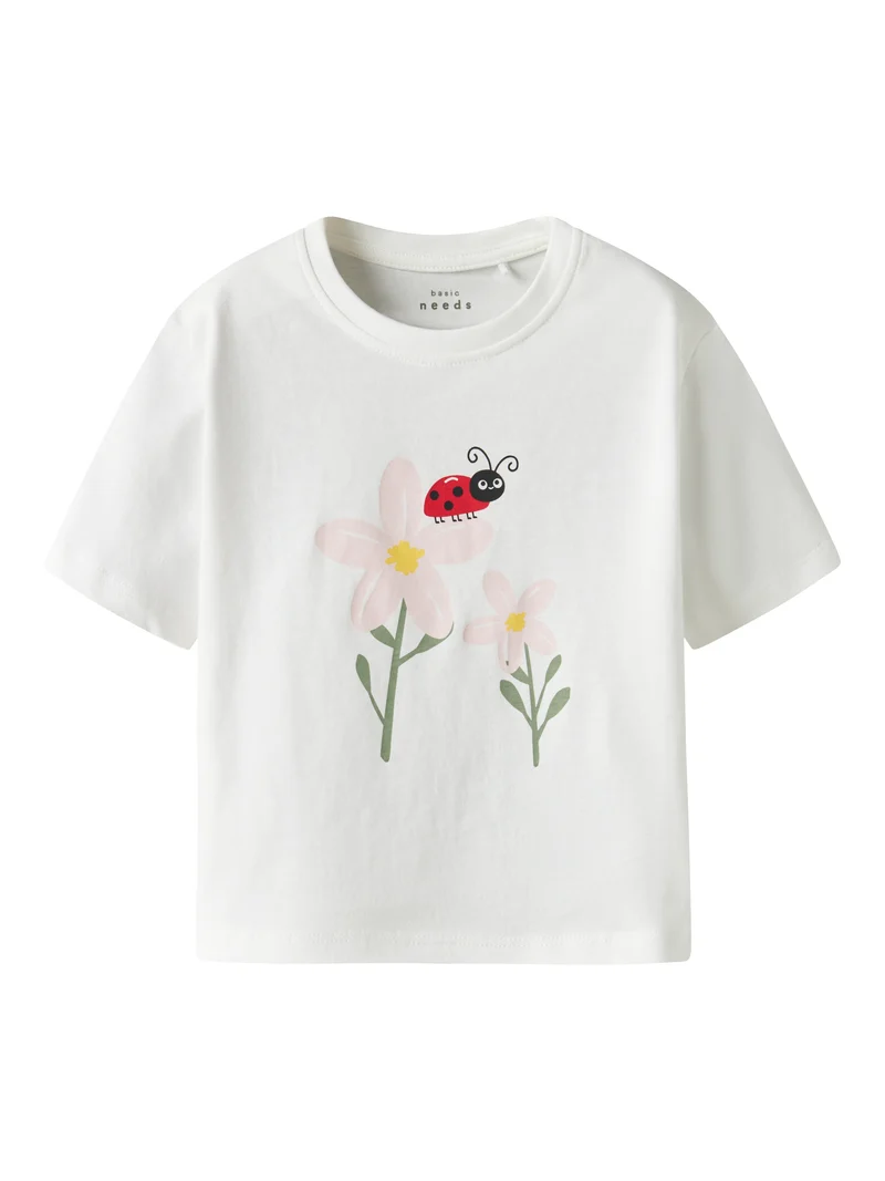 Kortärmad Vit T-shirt Nyckelpiga