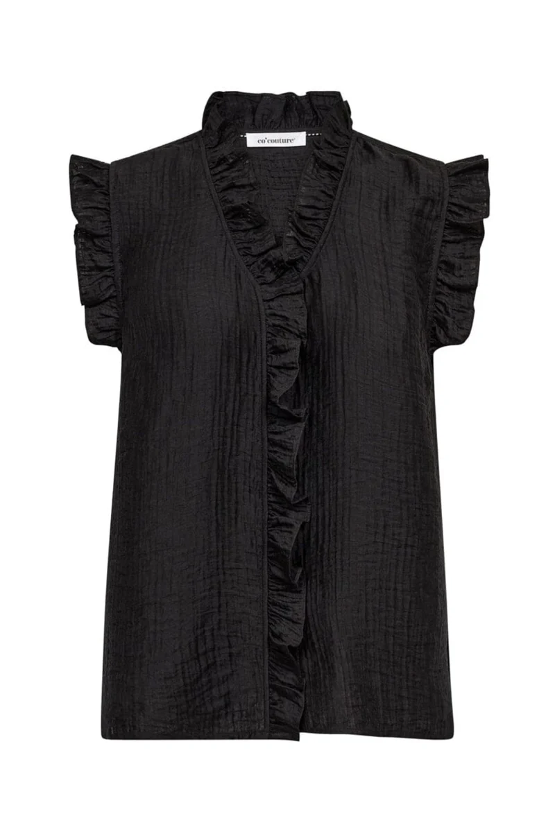 Co´Couture - Tassycc Frill Top 45161 - 96 - Black