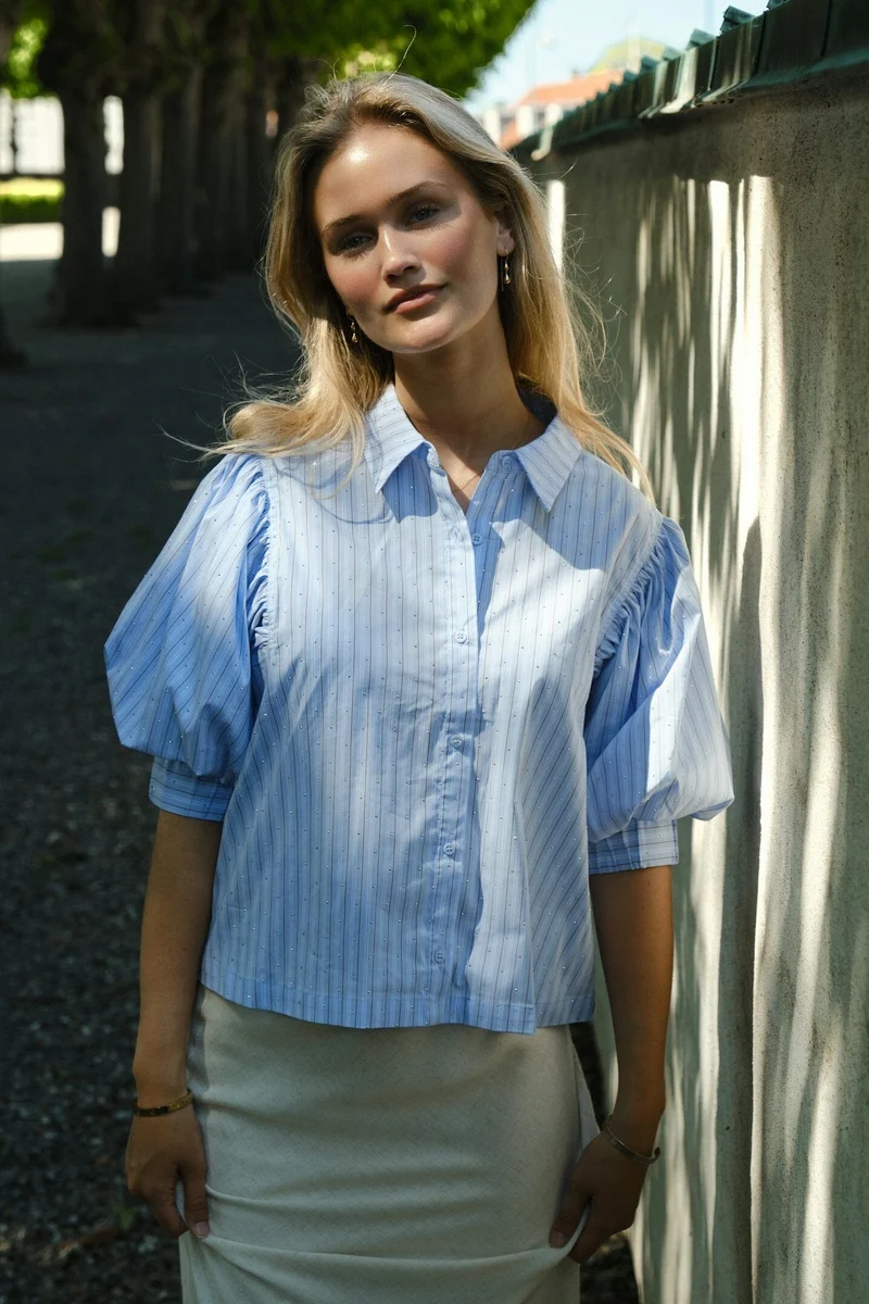 Neo Noir - Etta Stripe Stone Shirt 168625 - 145 - Light Blue