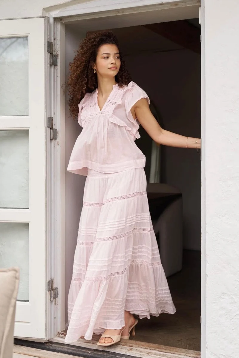 Neo Noir - Felicia S Voile Skirt 161872 - 754 - Light Pink