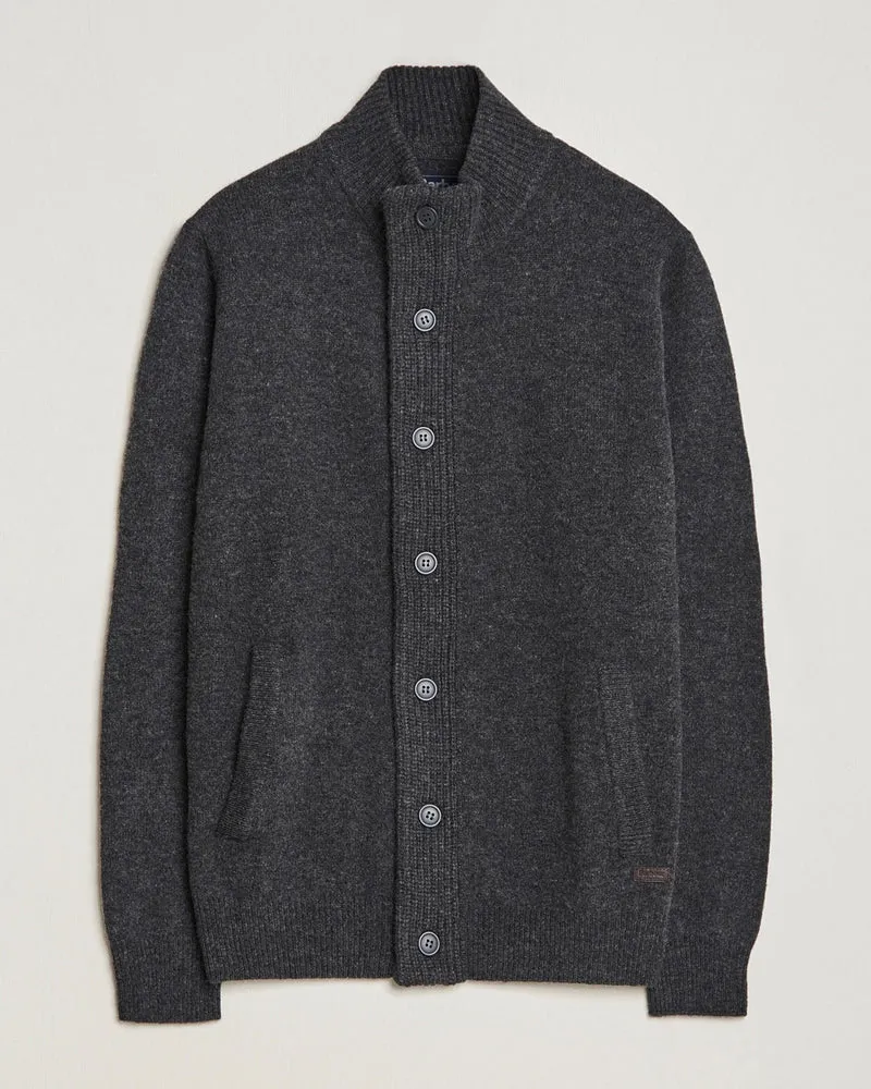BARBOUR Essential Patch Zip Through Cardigan - Charcoal Marl