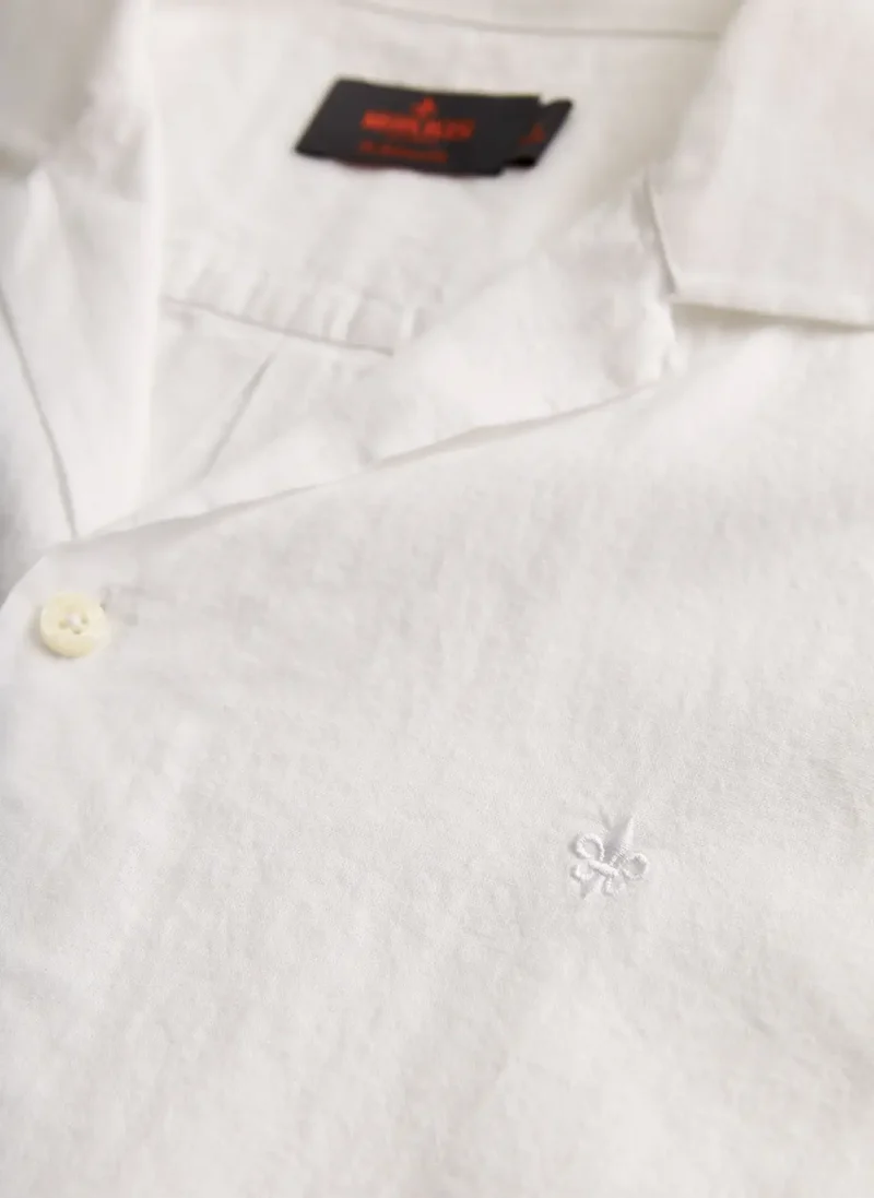 MORRIS Resort Linen SS Shirt - White
