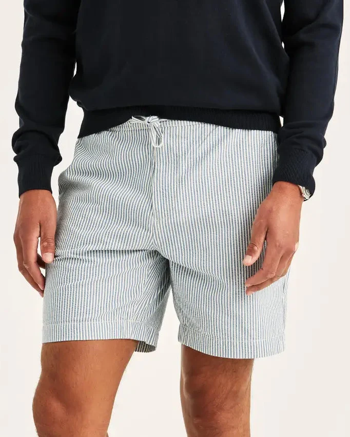 MORRIS Fenix Seersucker Shorts - Blue