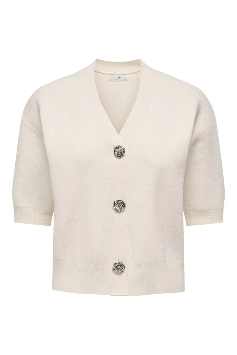JDY - Jdyprime Life 2/4 V-Neck Cardigan Knt - 4939988 Whitecap Gray