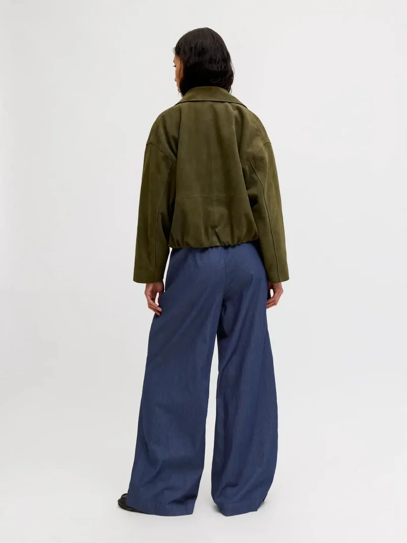 Jjxx - Jxdebby Chambrey Wide Pants - 4954871 Dark Blue Denim