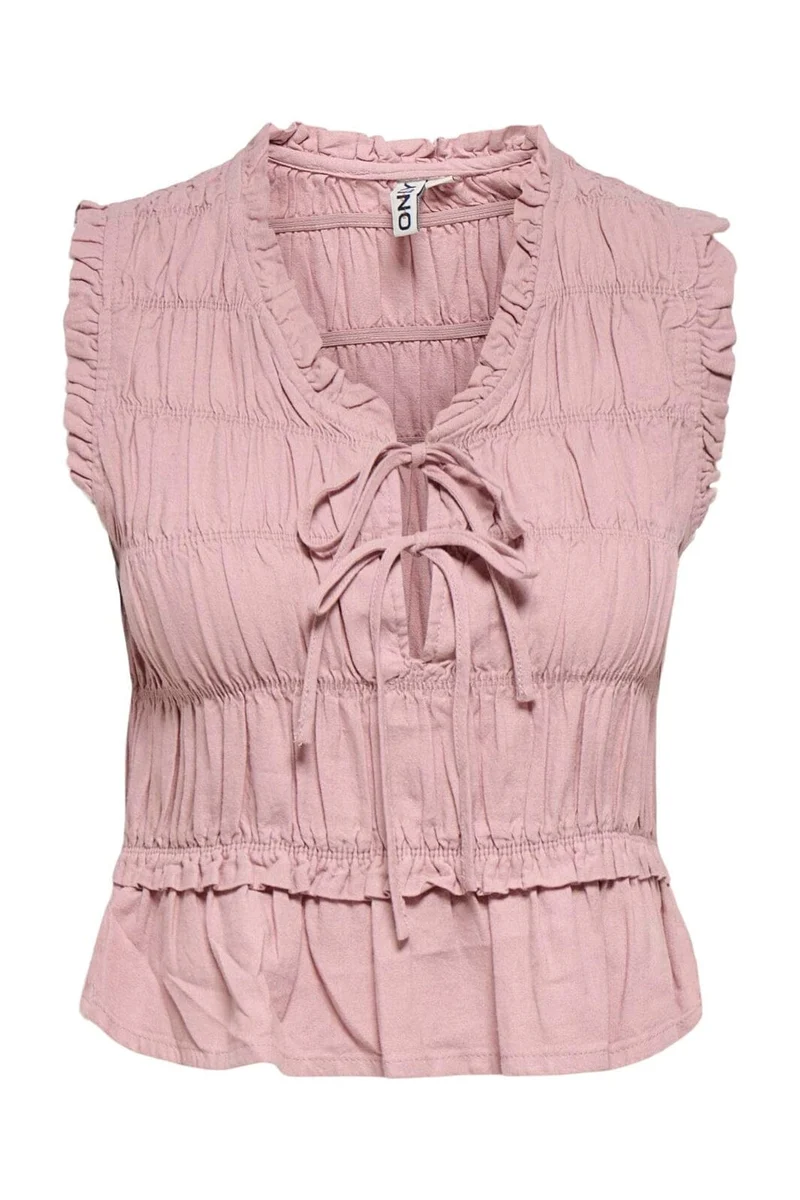 Only - Onlgoa S/S Linen Bl Frill Top Cc - 4942278 Burnished Lilac