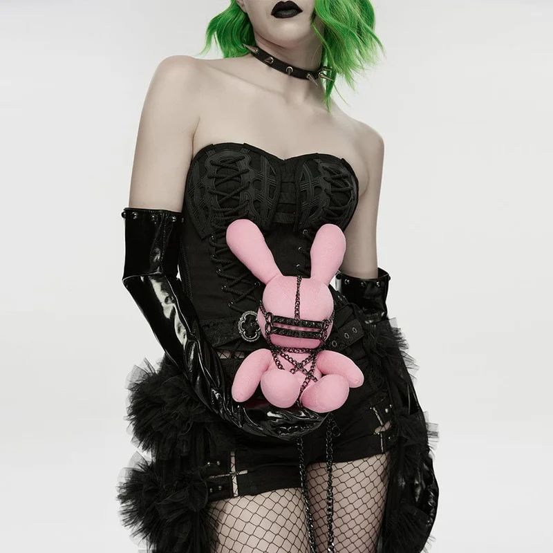 Dam Punknitar Kedjade Doll Rosa