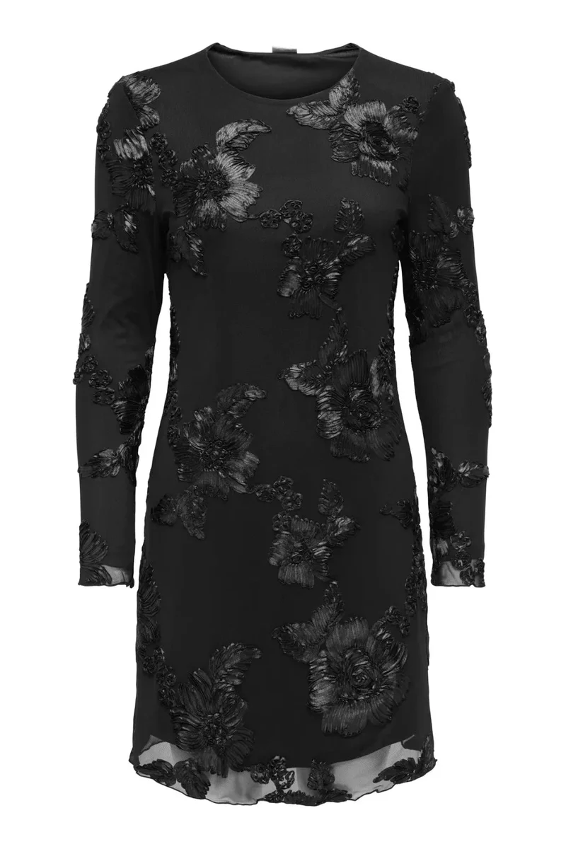 JDY - Jdycasablanca L/S Mesh Short Dress - 5069408 Black