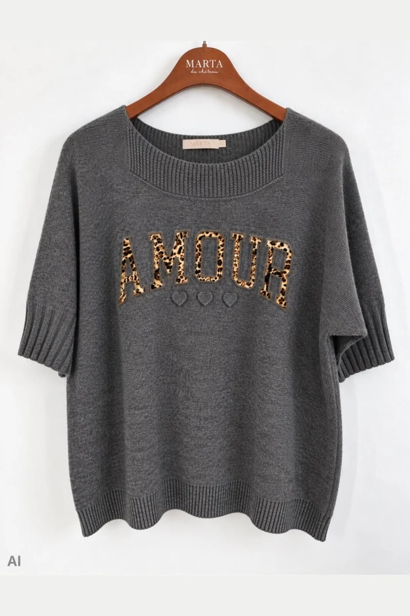 Marta Du Chateau - Mdcmiretta Knit 95111 - Greymelange817/Leo