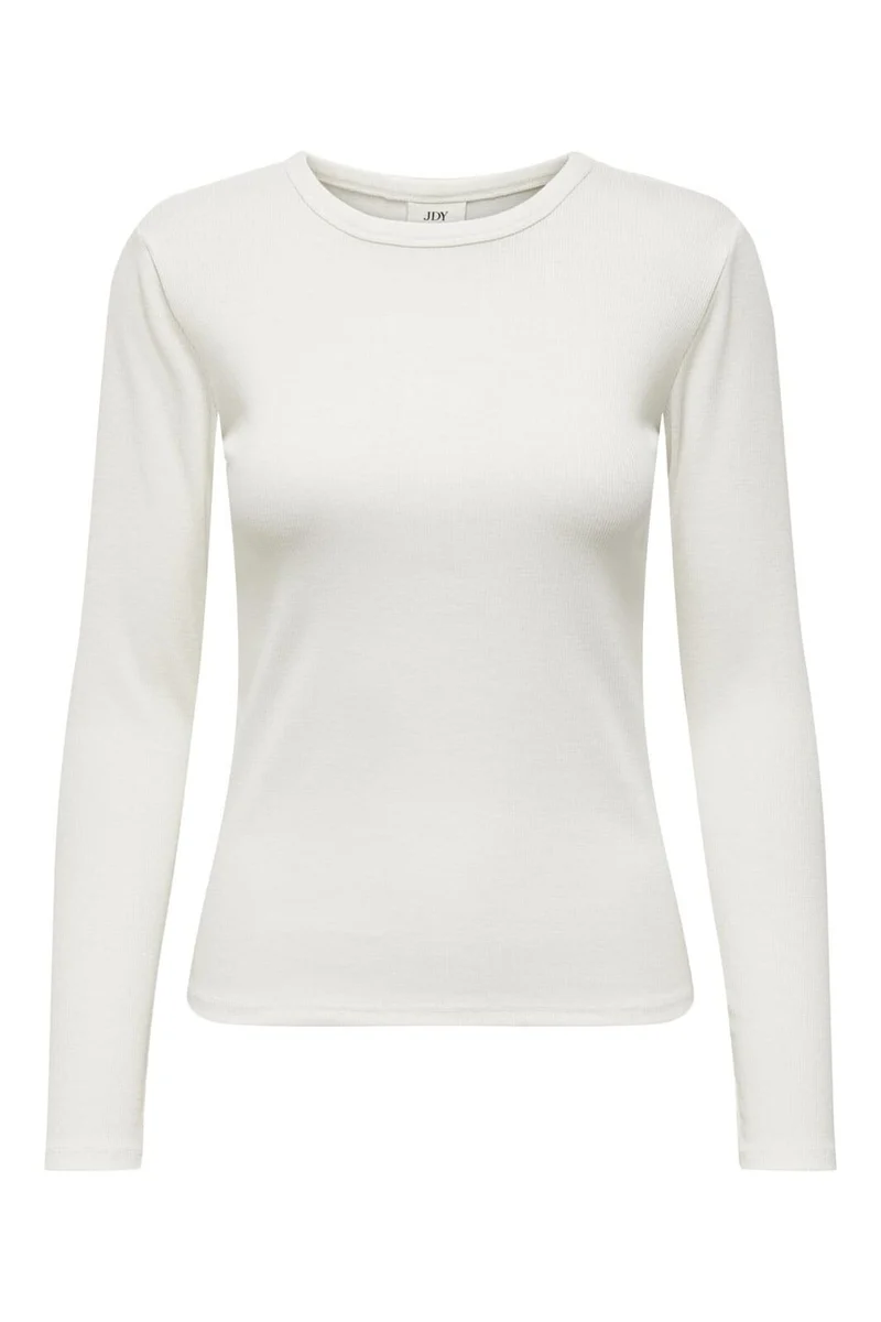 JDY - Jdysolar L/S O Neck Top Dia - 4381391 Cloud Dancer