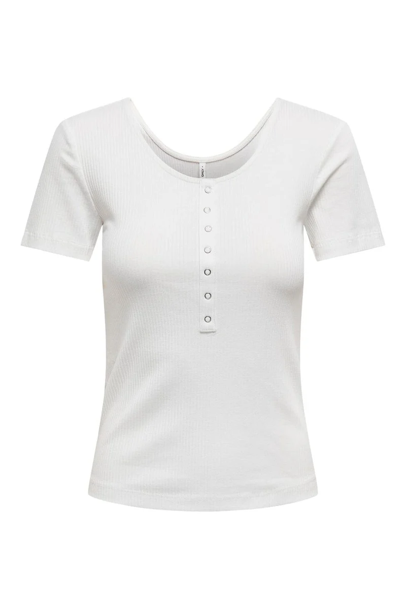 Only - Onlsimple S/S Button Top Box - 4738457 Cloud Dancer