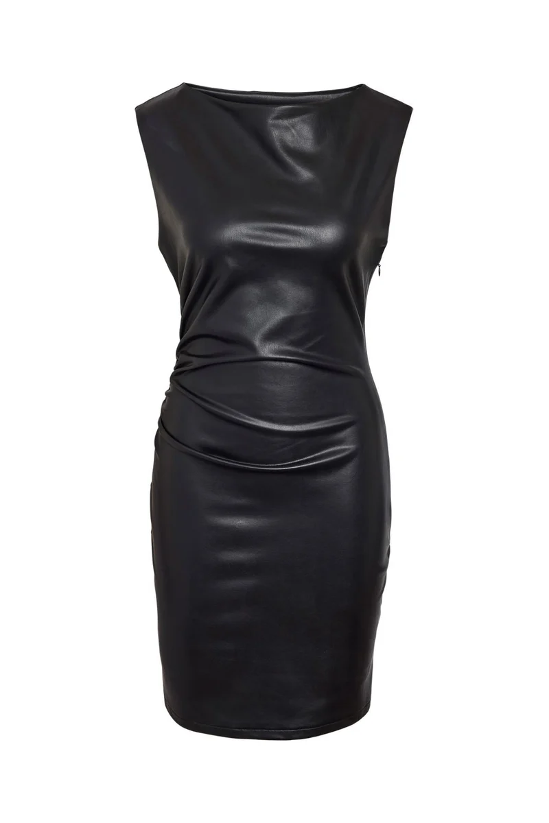 Noisy May - Nmsandy S/L Pu Dress - 5095908 Black