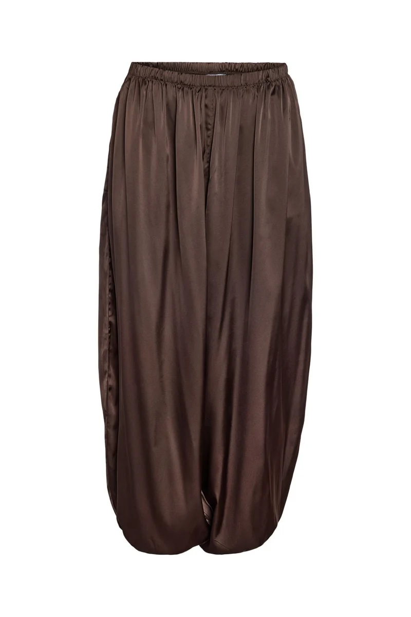 Noisy May - Nmlouise Satin Balloon Pant - 5082002 Chocolate Brown