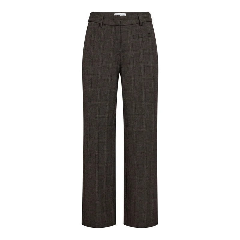 Haute L'Amitié - Check Fit Plain Pant HL10845 - Mocca