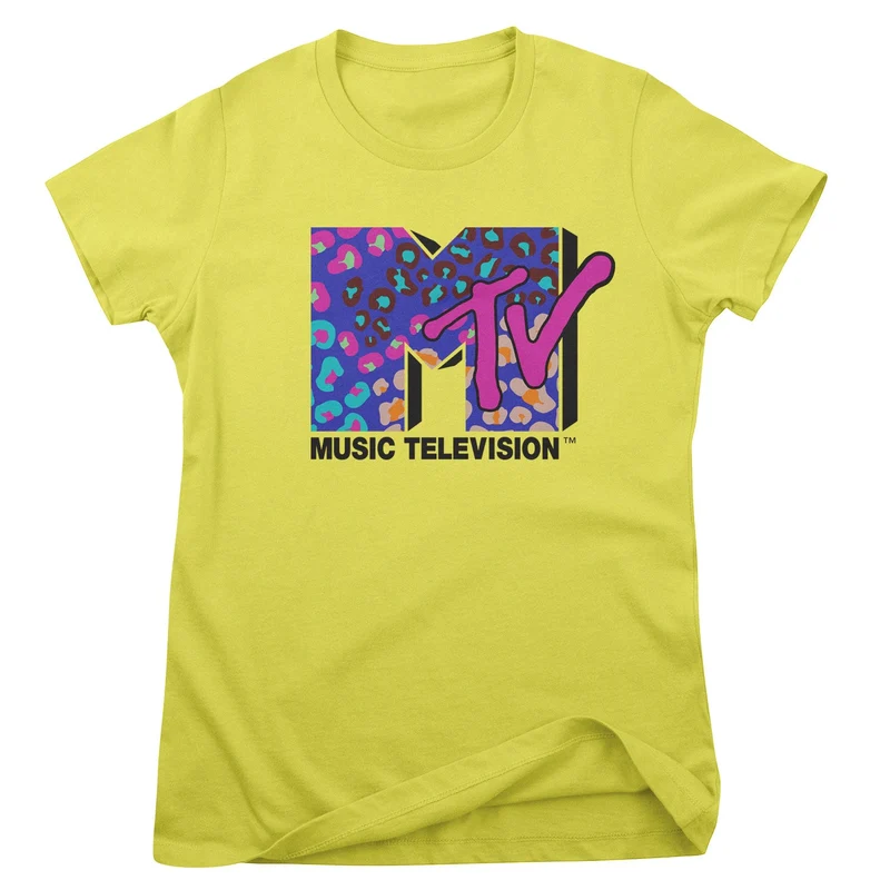 MTV - Colorful Leopard Pattern Logo Girly Tee
