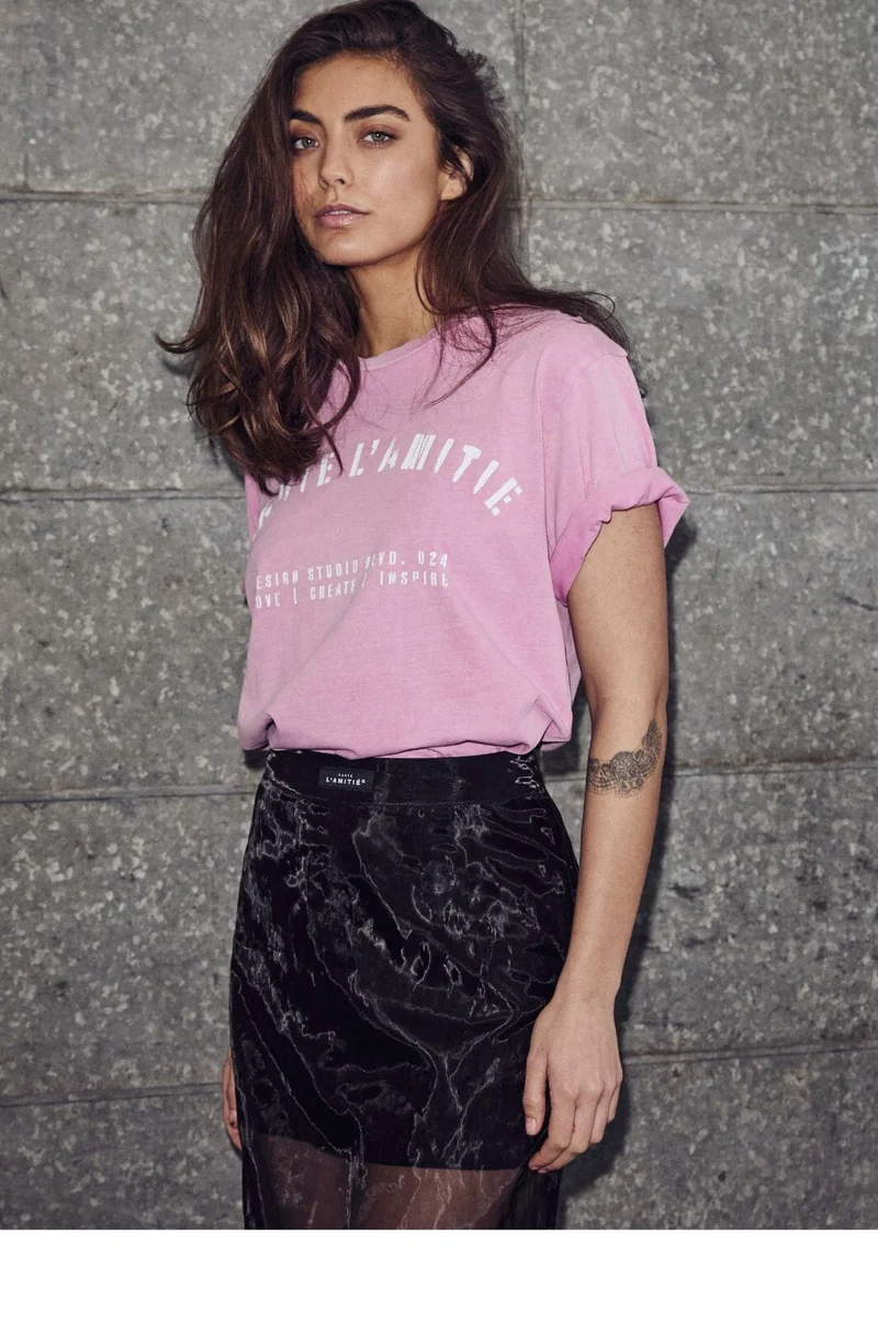 Haute L'Amitié - Noma Acid Curve Studio Tee HL10607 - Pink Acid Wash