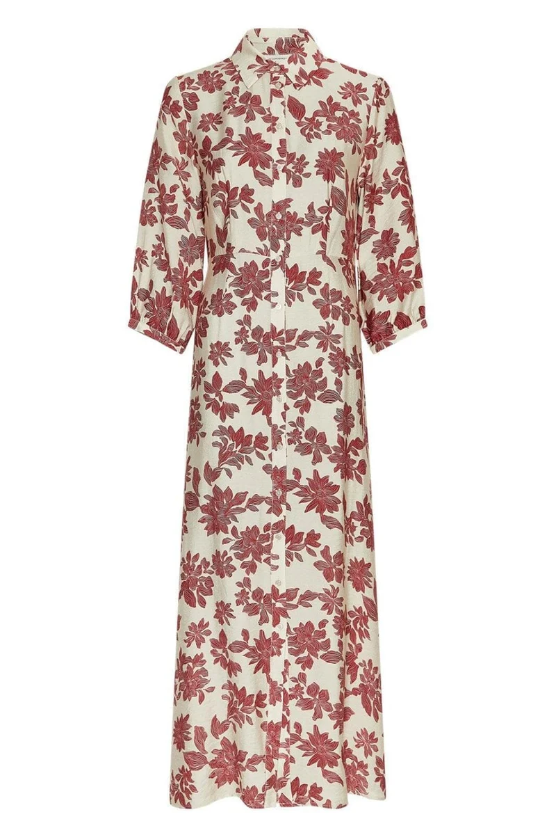 MSCH Copenhagen - Mschvildana 3/4 Shirt Dress 19867 - Rhubarb Flower