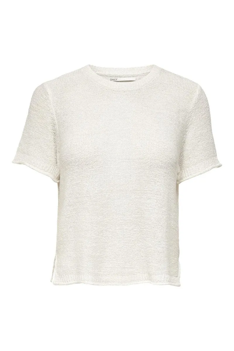 Only - Onlsunny S/S Pullover Knt - 3851941 Cloud Dancer