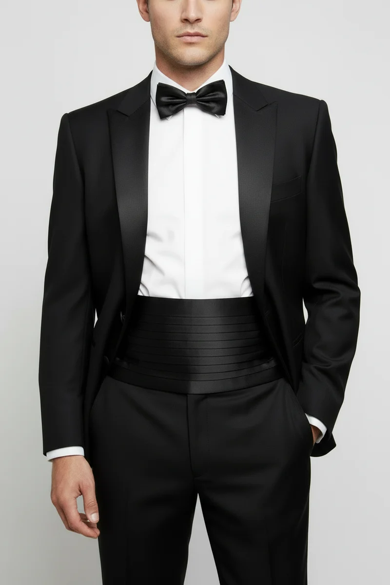 AMANDA CHRISTENSEN Bow Tie & Girdle Set - Black