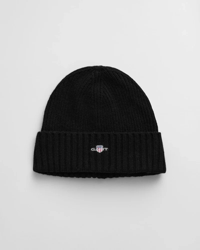 GANT Shield Wool Beanie - Black