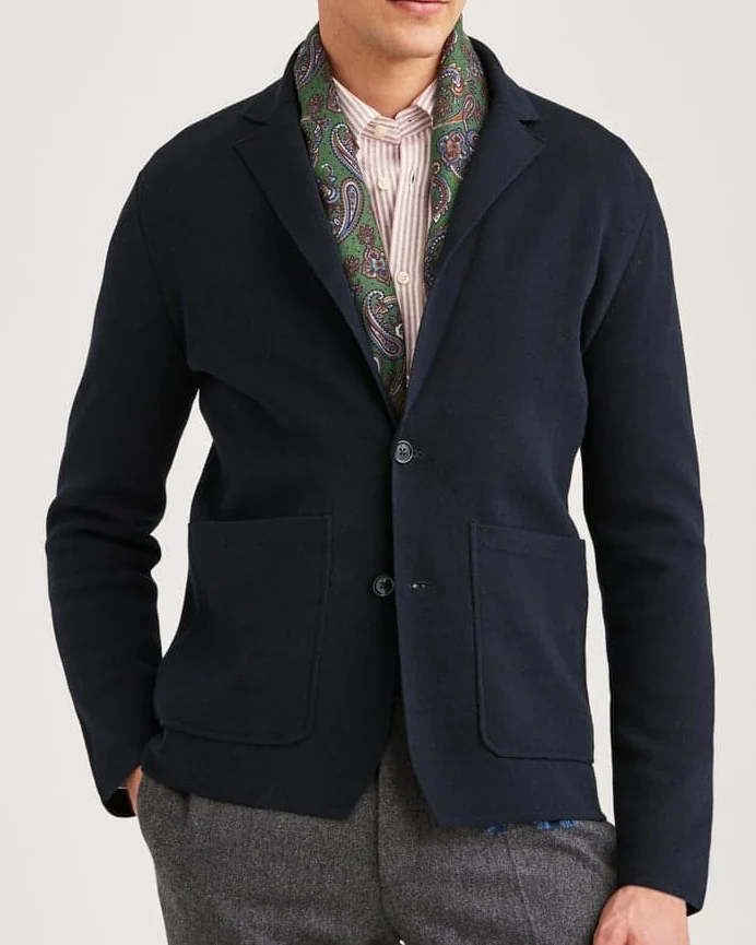 MORRIS Jake Knitted Blazer - Old Blue
