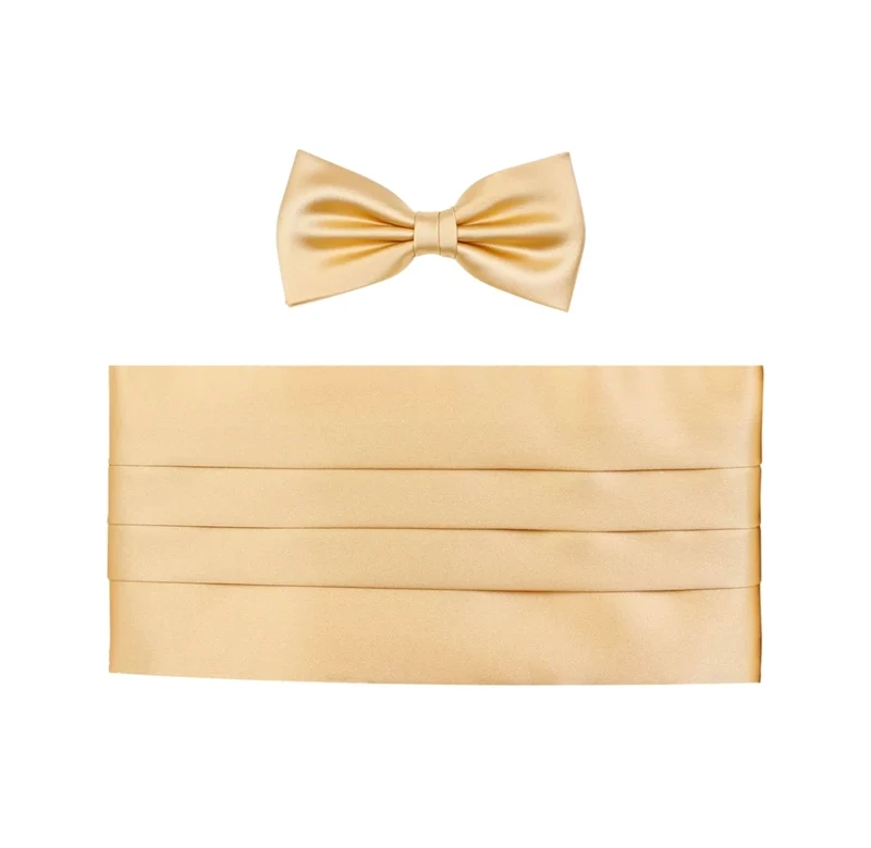 AMANDA CHRISTENSEN Bow Tie & Girdle Set - Gold
