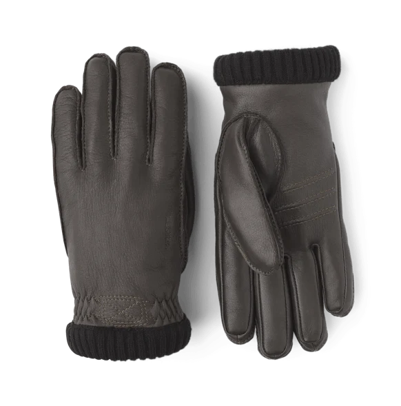 HESTRA Deerskin Primaloft Rib - Dark Brown