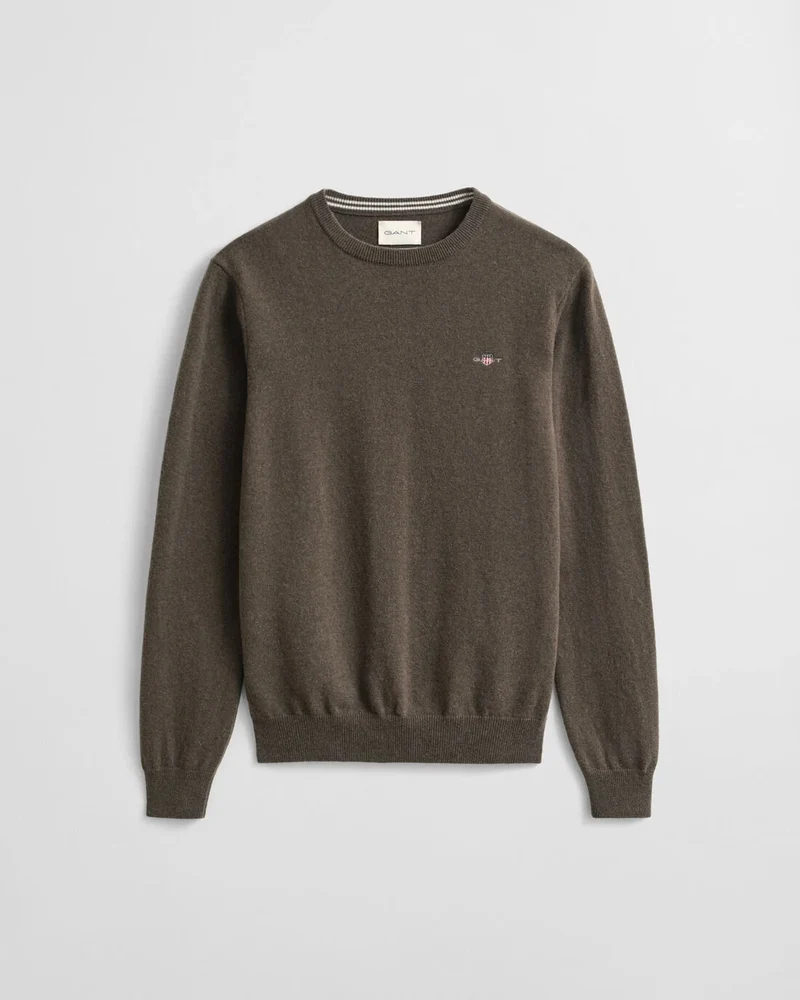 GANT Superfine Lambswool Round Neck - Seawood Melange