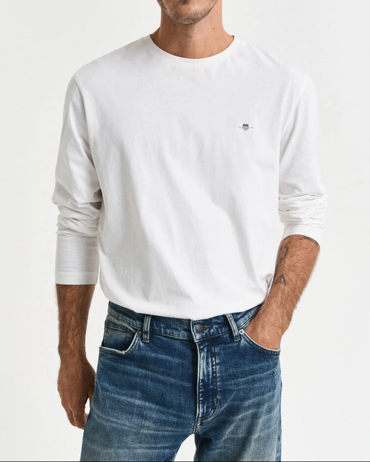 GANT Shield LS T-Shirt - Eggshell